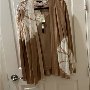Sweater set tan & white New